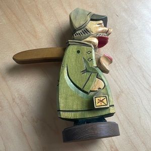 ERZGEBIRGE Vintage Night Watchman Hand-carved Nutcracker German Wooden Figure